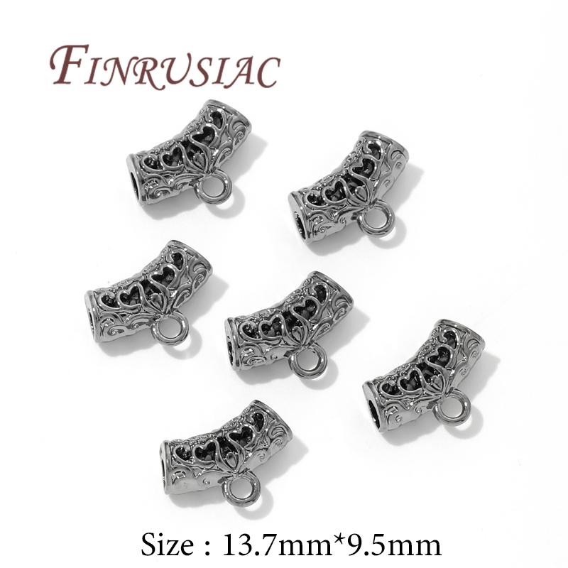 5-15Pcs/Lot 18K Gold Plated Bails For Pendants,Curved Tube Spacer Bead Findings,Beads Bails Connectors For Jewelry Accessories