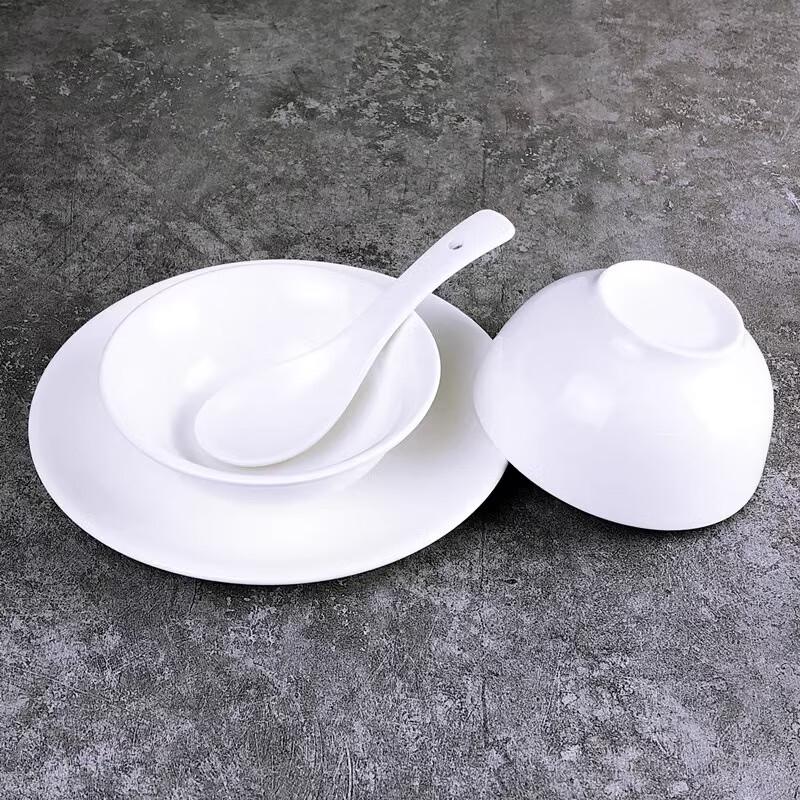 Elegant Pure White Ceramic 10-Piece Tableware Set