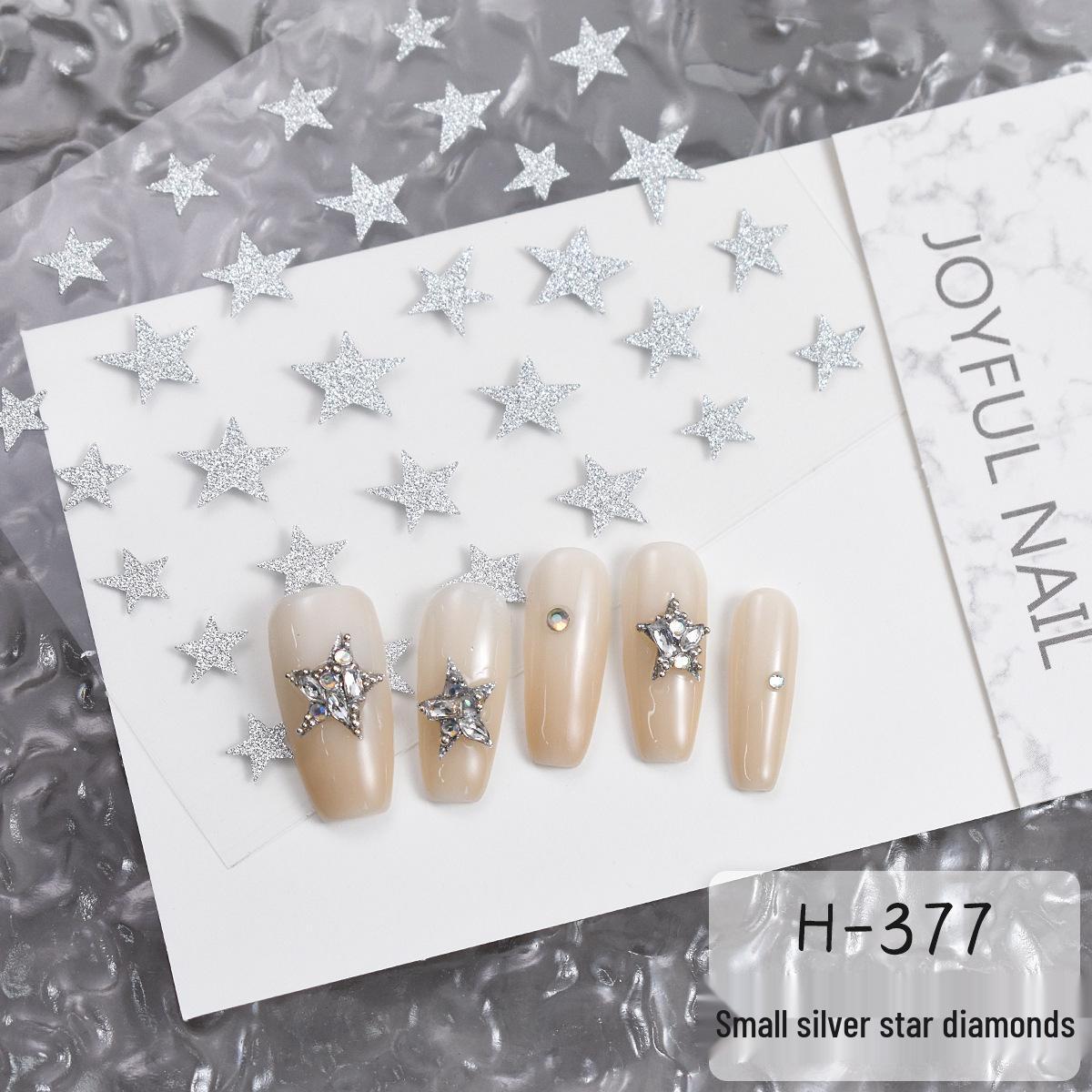 

Super Sparkly Gold & Silver Rhinestone Star Nail Art Stickers