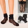 Women Retro Gothic Summer Lace Top Floral Fishnet Ankle Socks Lady Black Nylon Short Lace Stockings 23 Models Shoe Size 5-10