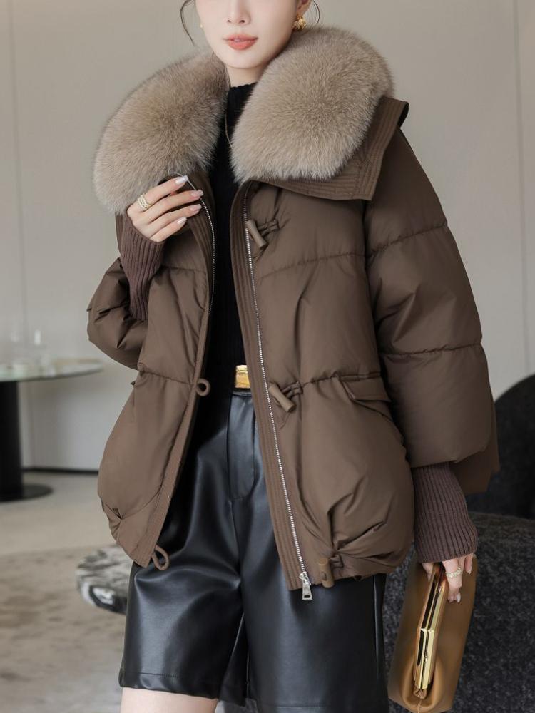 New Winter Warm Goose Down Jackets Natural Collar Puffer Jackets Women Thick Female Streetwear Coats