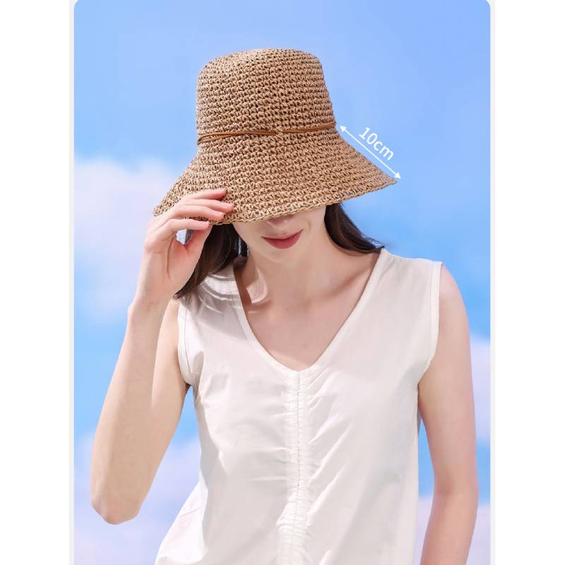 Straw Hat Large Brim Outdoor Sunshade Uv Protection Breathable Summer Cap Gift