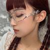 Modische Strassstein-Brille Damen Herren Übergröße Katzenaugen-Brille Metall Übergröße Ovale Sonnenbrillen-Gestelle Vintage Bling Party-Brille
