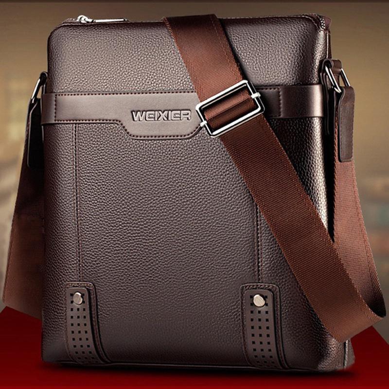 Classic Business Leather Man Bag With Soft Pu Leather And Adjustable Straps
