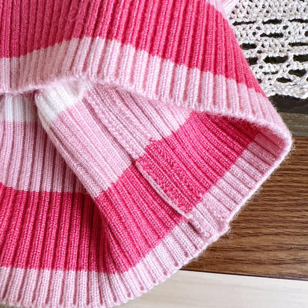 Dívčí pletené svetrové šaty s košilí s dlouhým rukávem - Podzimní/Jarní móda AQA135-GZ9316