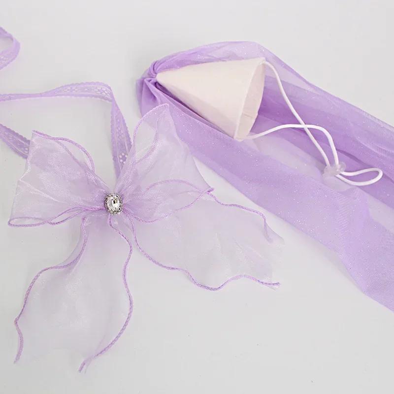 

Аксессуары для собак на день рождения, шляпа, украшения, домашнее животное, свадебная шляпа, бант, слюна, полотенце, плюшевый мишка, треугольный шарф, бант, карман, нагрудник, шарф, помянник free size фиолетовый