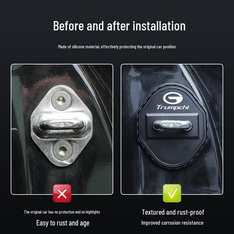 Silicone Car Door Lock Buckle Cover for Trumpchi GS8/GS4/M8/Shadow Leopard/M6/GS5/GA6/GS3 - Decorative and Protective