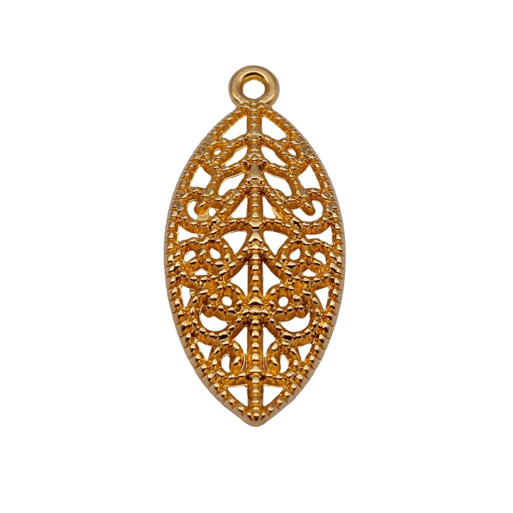 Filigree Leaf Charms Antique Alloy Pendants For Nature Inspired Jewelry