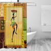 Ethnic African Women Print Waterproof Bath Curtain Blackout Screen 100% Polyester Fabric Shower Curtain Bathroom Decorative