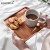  1PCS Acacia Wood Coffee Tray Food CupTrays Decorative Wood Tray Dessert Candy Bamboo Tray Gongfu Tea Tray