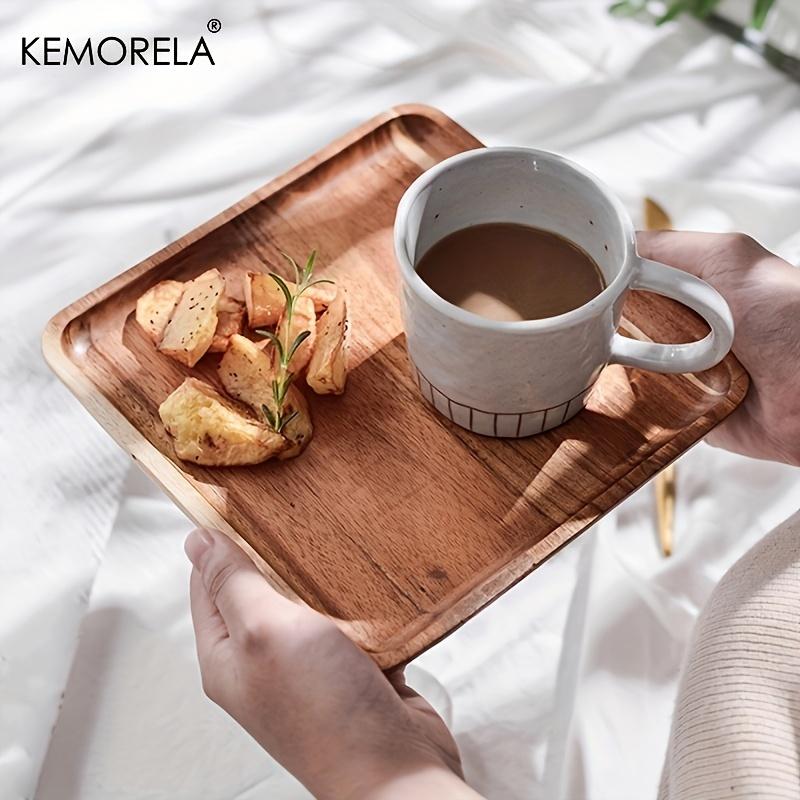 1PCS Acacia Wood Coffee Tray Food CupTrays Decorative Wood Tray Dessert Candy Bamboo Tray Gongfu Tea Tray