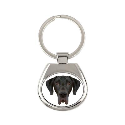 Great Dane I – Geometric Keychain with a Photo and the Inscription | Art-Dog