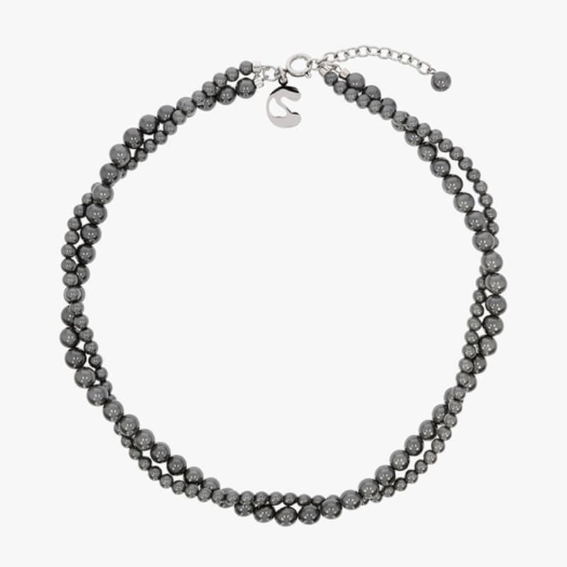Cozywaveclub TWIST NECKLACE_DARK GREY