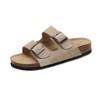 Women's Retro Genuine Leather Birkenstock Shoes, Inner Height-Increasing, Single Strap Beach Slippers, Sizes 35-46 Available