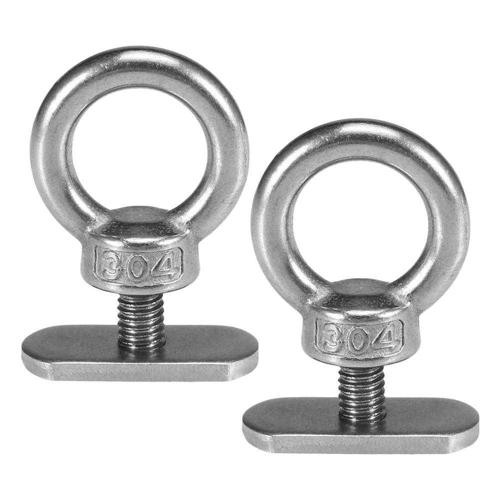 Stainless Steel 2pcs Track Mount Kayak Tie Down Eyelet Track Mount Tie Up Eyelet Kayak Tie Down Eye Bolt for Kayaks Boats Canoes