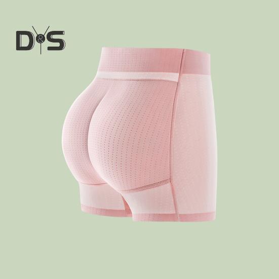 Women Underpants Hollow Mesh Patchwork Tummy Control High Waist Butt-lifted Lift Plump Curves Fake Butt Padded Butt Enhancer Sponge Hip Pad