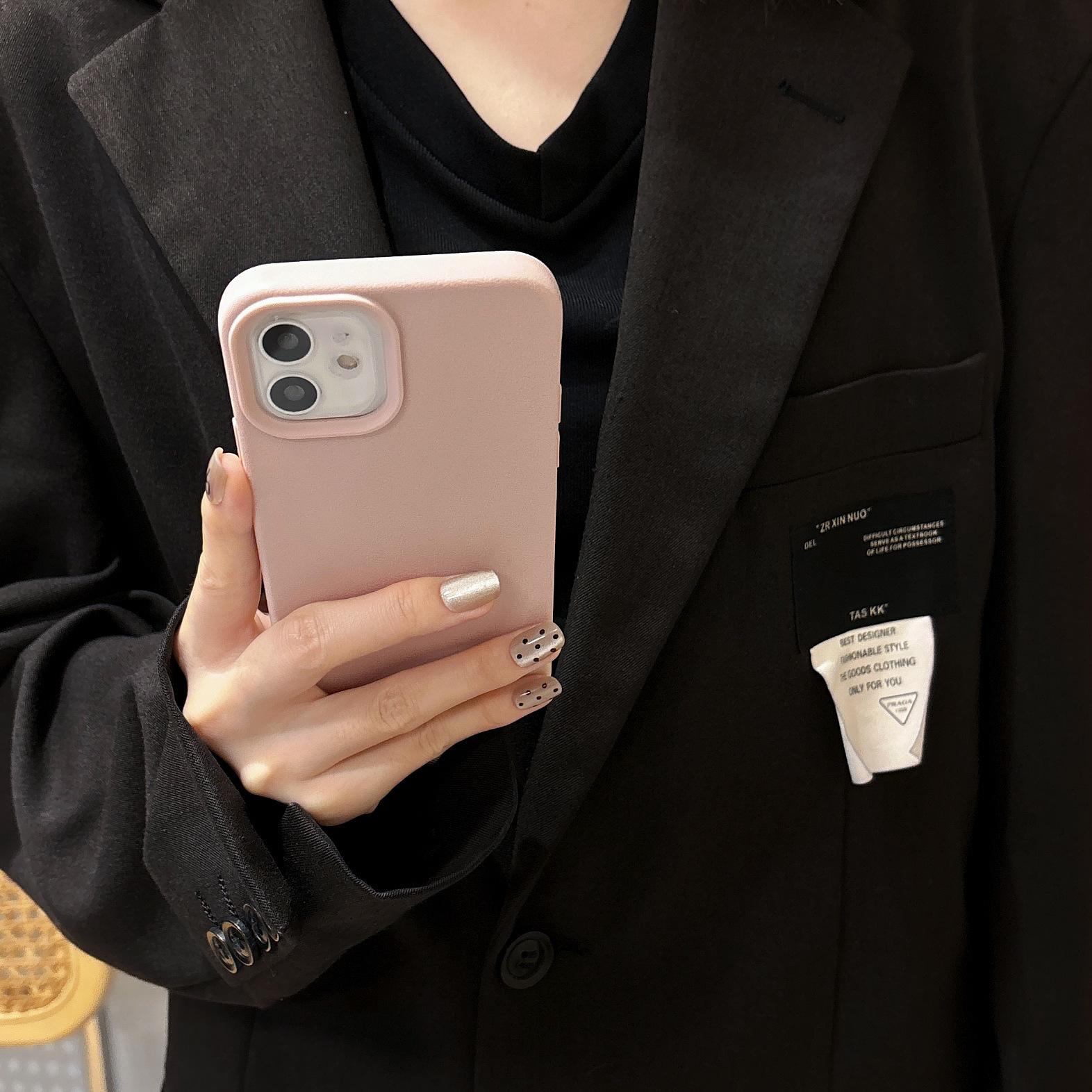 

Подходит для чехла для мобильного телефона Apple 16promax Iphone15/13 Однотонный 14plus Материал с кожаным узором 12/11 Силикон Apple 15Promax