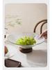 Happy Tao Luxury Glass & Wood Dessert Plate - Ideal for Fruit, Snacks, and Candy