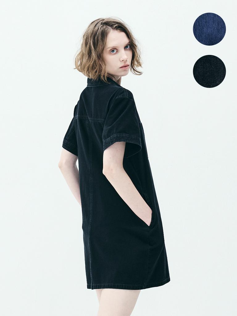 Lam Rao5017 Shirt-Style Denim Dress