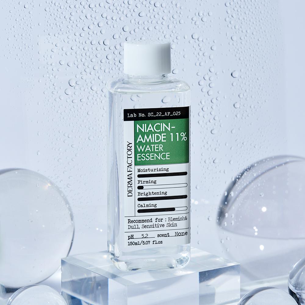 Derma Factory Niacinamide 11% Water Essence – Brightening, Hydrating & Tone Care, Vegan, Korean