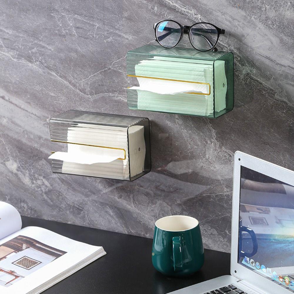 Light Luxury Napkin Holder Wall-Mounted Facial Paper Organiser Tissue Box  for Kitchen Bathroom