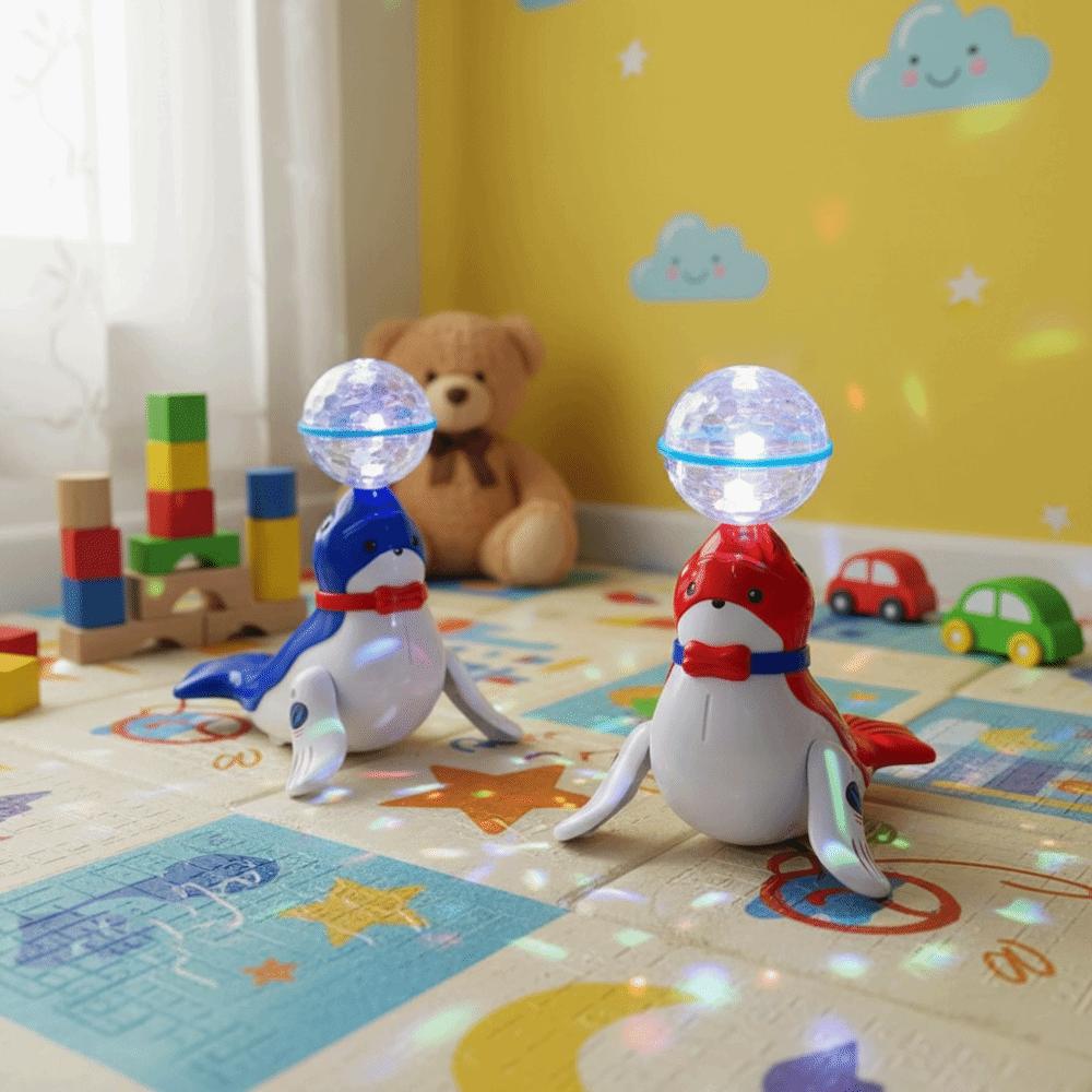 Ball Spinning Electric Sea Lion Toy Light Cute Design Rotating Toy  Educational Toy