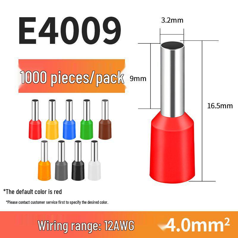 VE Tube-Type Pre-Insulated Terminal E 0308 Cold-Pressed Pin Terminal