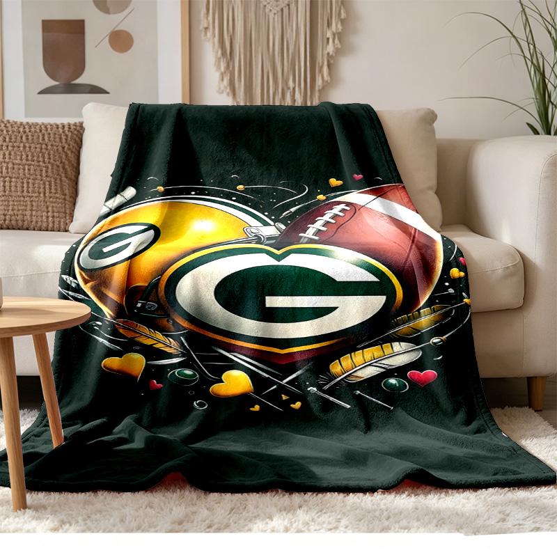 Green Bay Packers Soft and comfortable flannel Suitable for sofas living rooms outdoor camping travel and also makes a great anniversary gif