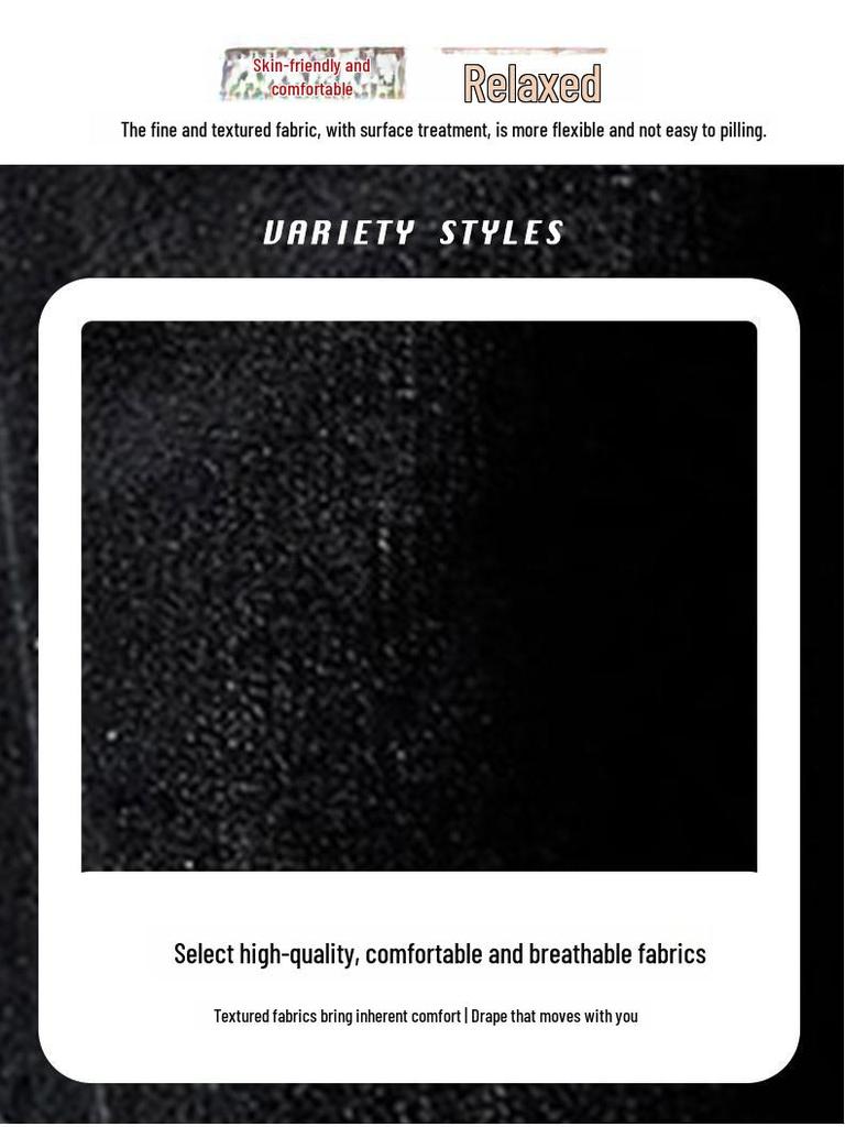 American High Street Tassel Stitching Wide-Leg Men's Jeans, Large Size