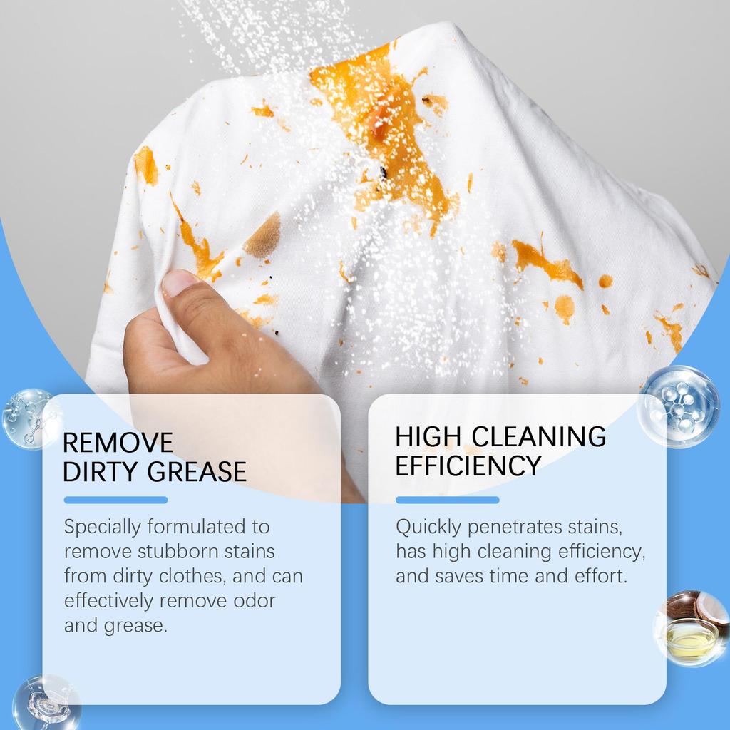 Jaysuing Protease Laundry Detergent 100g Removes Oil Stains and Odors from Clothes. Suitable for Both Laundry Detergent and Washing Machine Use.
