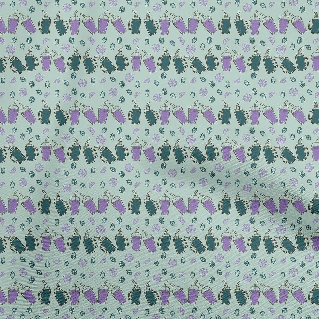 oneOone Cotton Poplin Light Gray Fabric Fruits Diy Clothing Quilting Fabric Print Fabric By Yard 42 Inch