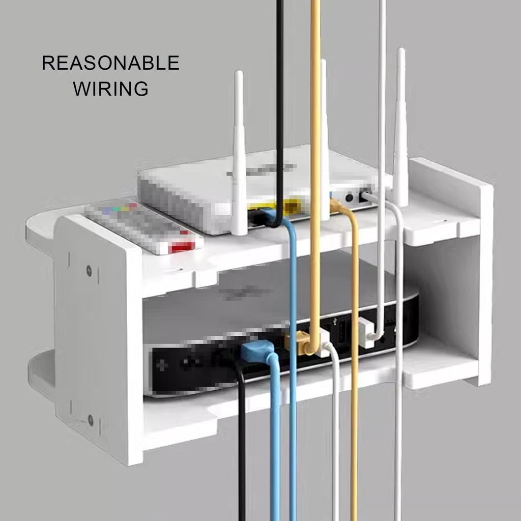 Router Organizer Environmentally Friendly Woodplastic Panels Handmade Mortise and Tenon Craftsmanship, Cable Management Box