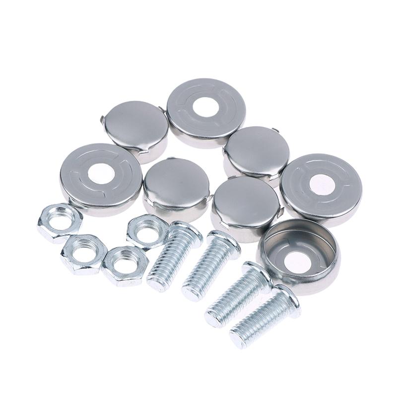 4/8/16Sets Chrome Anti-Theft License Plate Bike Traction Head Extension Screws Car License Alloy Plate Frames Or Covers Bolts