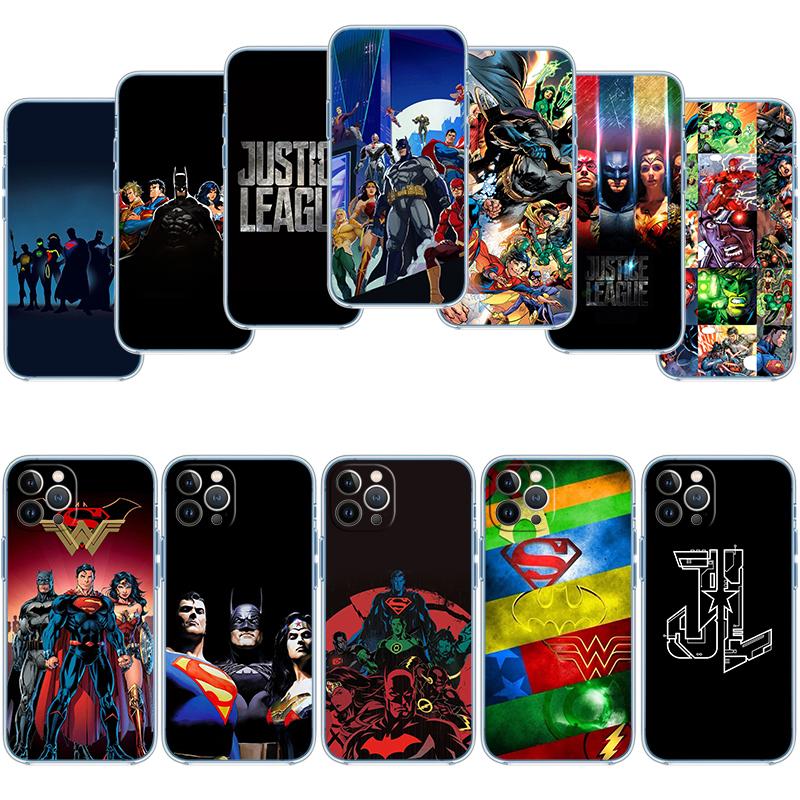 Transparente Handyhülle im Justice League-Design für Motorola Moto Edge 20, 30, 40, 50, S30, Fusion, Ultra Pro, Neo Lite