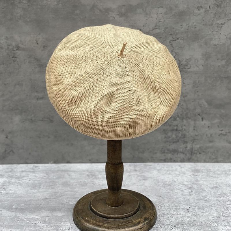 Large Simple Casual Versatile Mesh Hollow Breathable Beret Women Spring And Summer Japanese Bud Hat Big Head Circumference