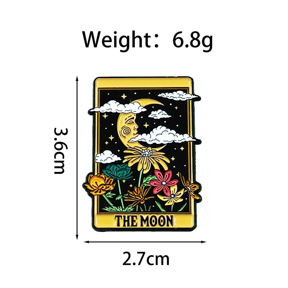 Colorful Moonlit Landscape Cartoon Brooch: Versatile Metal Pin for Backpack and Clothing Decoration