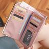 Retro Women Wallet Solid Color Multi Functional Long Wallet Vintage Clutch Coin Purse Women's Card Holder Zipper Wallet