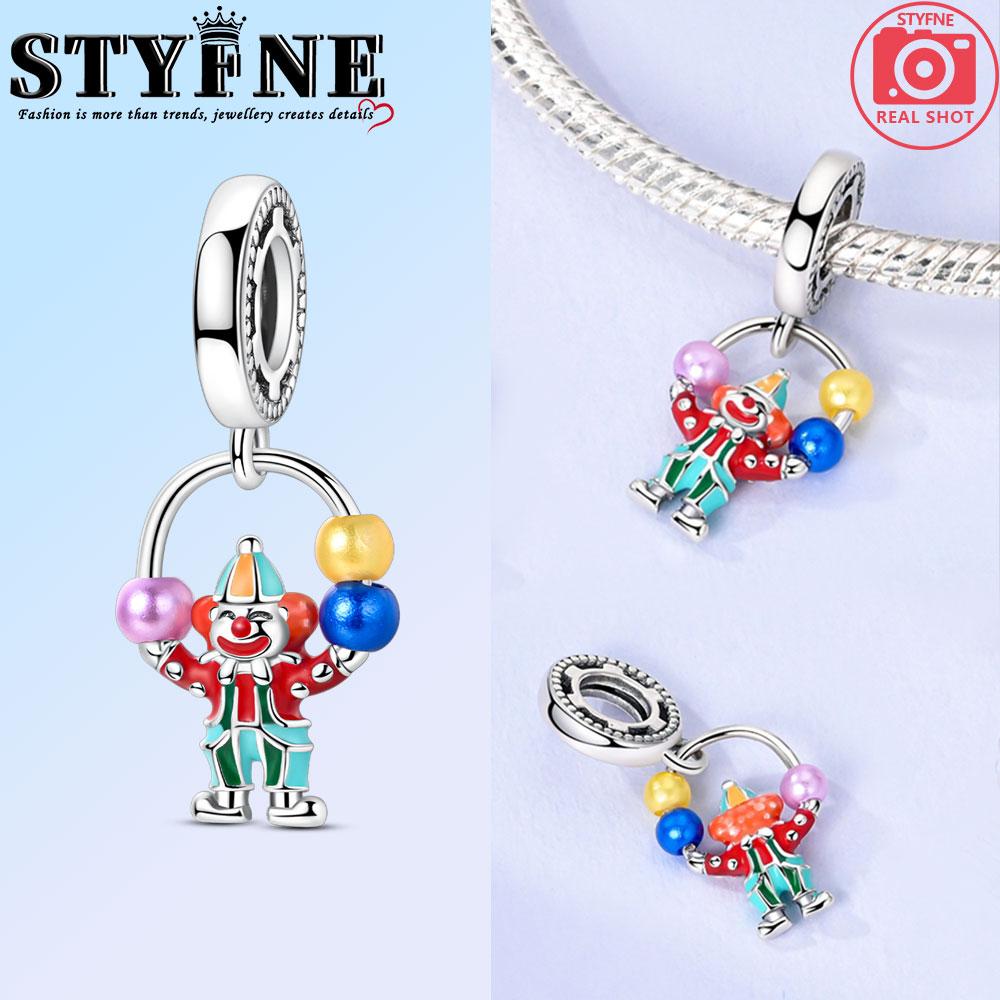 Anniversary Halloween Series Copper Circus, Clowns & Tickets Triple Dangle Charm Fits 3Mm Bracelet Funny Joker Beads Jewelry