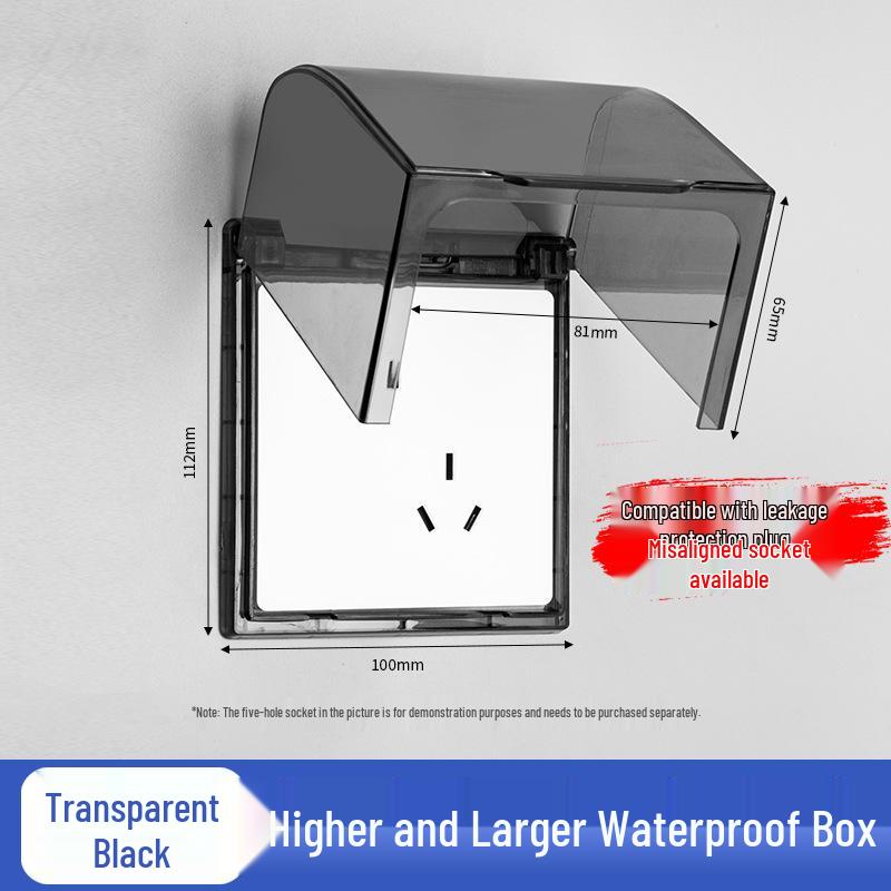Type 86 Waterproof Bathroom Socket Cover: Child-Proof, Adhesive Shield Box