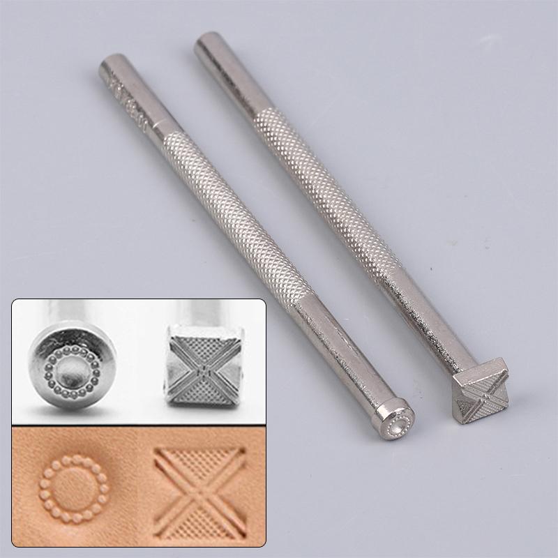 1/2Pcs Leather Stamping Metal Punch Diy Leather Carving Tools Stamp Wax Leather Craft Punch Stamps