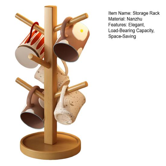 Stojak do przechowywania kubków na wodę Drewno lite Odwrócony uchwyt na kubki Nośność Możliwość piętrowania Biurkowy wieszak na kubki do Kuchni Restauracji Domu