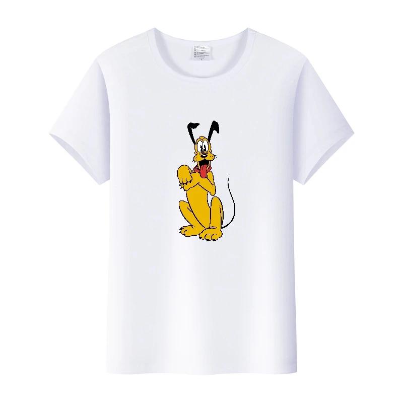Casual Cartoon Goofy Pluto Clothes Plus Size T-shirt Summer White Tees 90S Tops Harajuku Blouses Tshirt Unisex