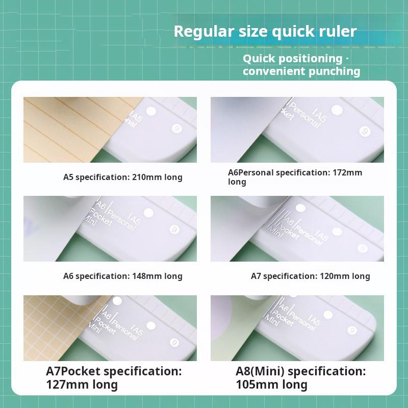 3 Hole Punch, Loose-leaf Punch for A8 Mini/A7/A7 Pocket/A6/A6 Personal/A5 Size 8-sheet Capacity Notebook Scrapbooking