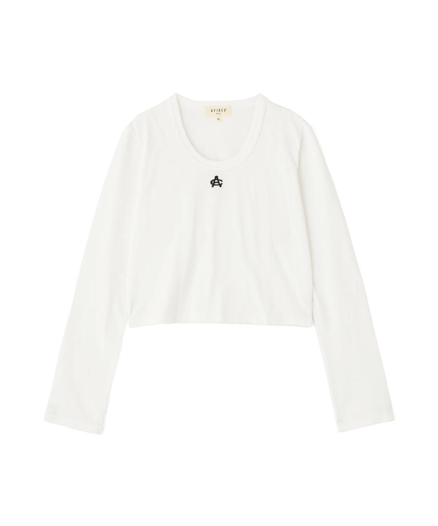 AVIREX Limited Edition Short Embroidery Logo T-Shirt Women's M 033 Off White 783-5230606