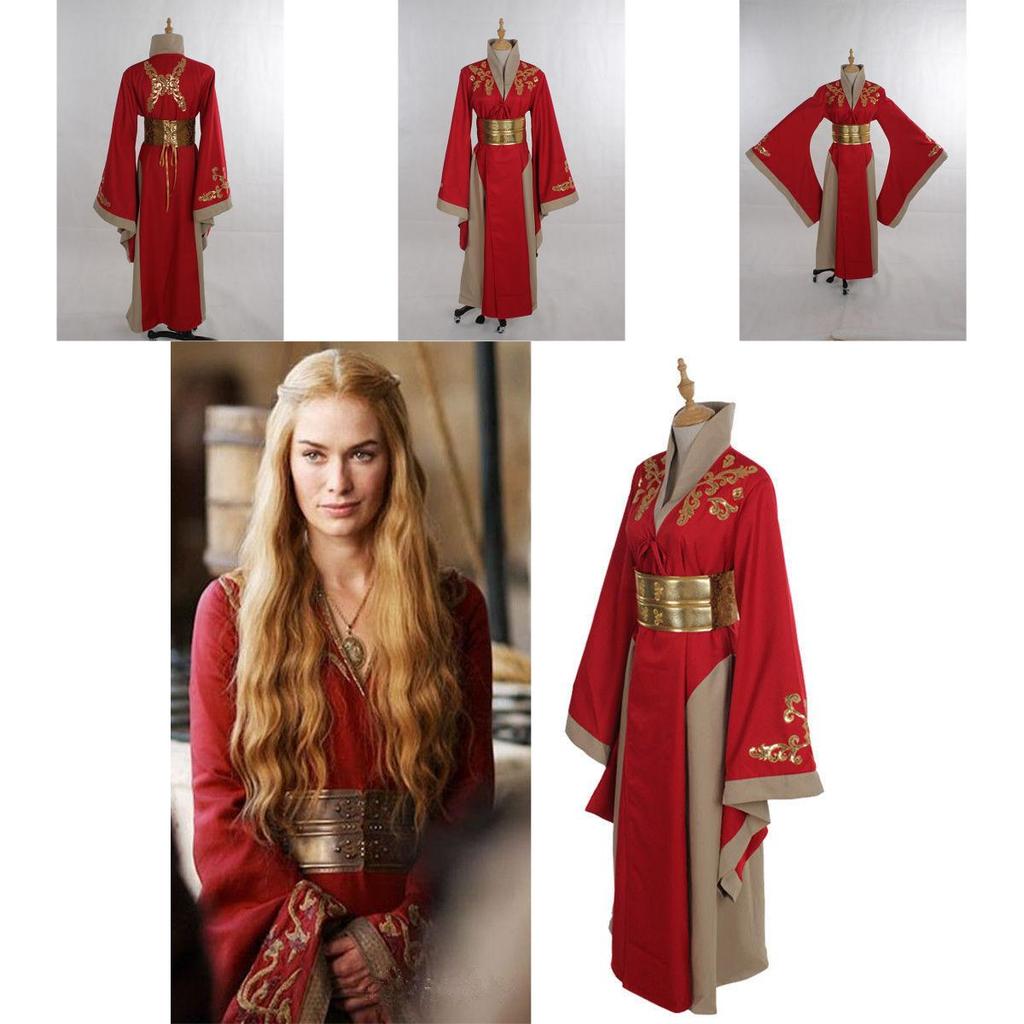 Ultimatives rotes Luxuskleid von Königin Cersei Lannister für Game Of Thrones Cosplay-Enthusiasten