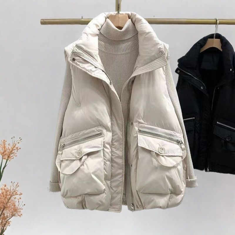 

Осенне-зимний пуховый хлопковый жилет, женский, большого размера, свободный жилет, куртка, утепленный жилет XXXL