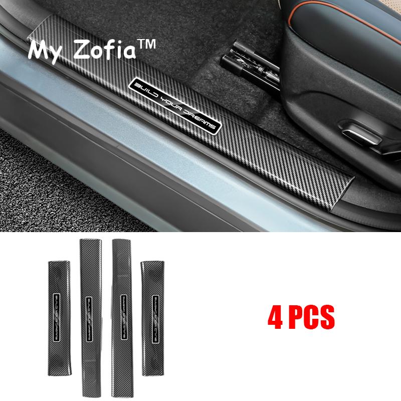 For BYD Dolphin 2023 2024 2025 Car Door Sill Scuff Cover ABS Carbon Fiber Pattern Threshold Strip Protective Sticker Accessories