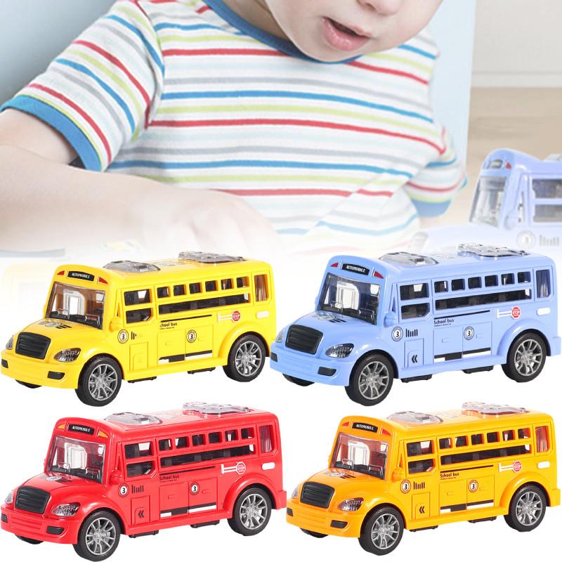 Bus Model School Toy Inertia Pull Back Mini Racing Car Children Educational Gift