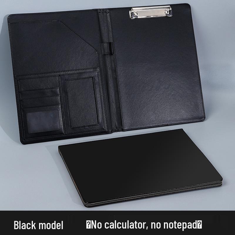 A4 Multifunctional Leather Business Manager Folder with Notepad and Sticky Notes, Customizable with Logo.