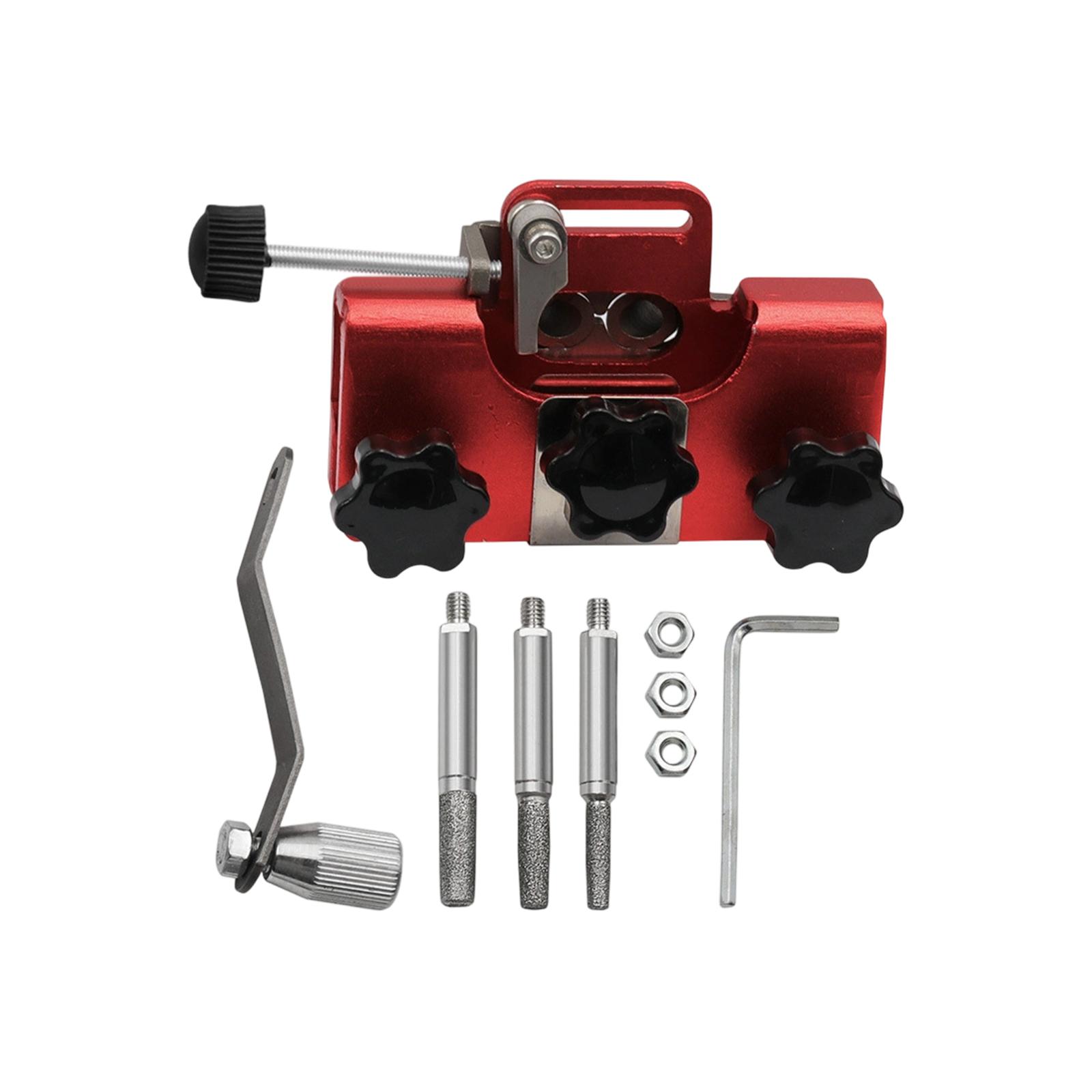 

Manual Chain Sharpener Tool with 456MM Grinding Head Adjustable Clamp and Handle for Chainsaw Maintenance and Repair One Size червоний
